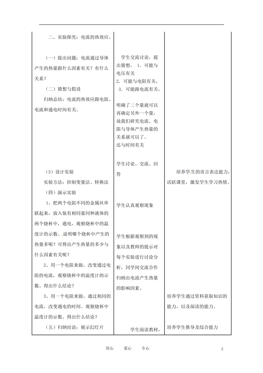 山东省聊城市阳谷实验中学八年级物理《电与热》教案.doc_第2页