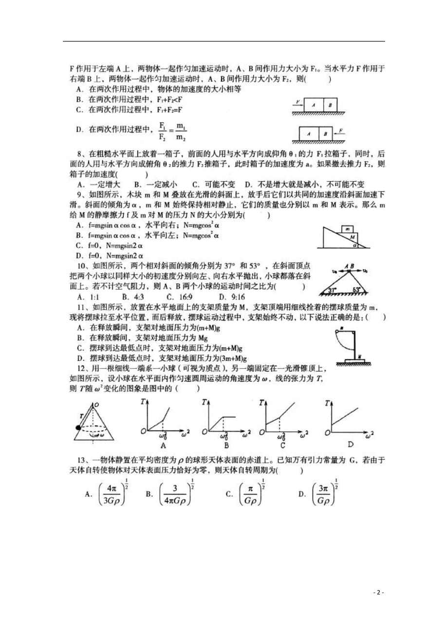 2012届高三物理9月月考（扫描版）.doc_第2页