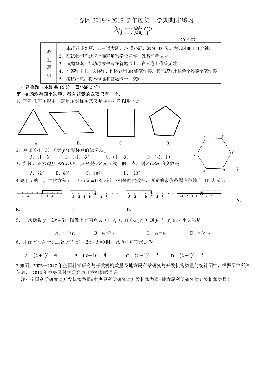 平谷区八年级2018-2019八年级数学试卷 (2).docx_第1页