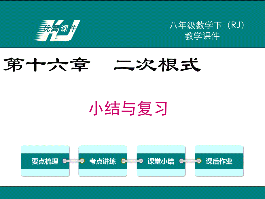 第十六章二次根式 小结与复习课件_第1页