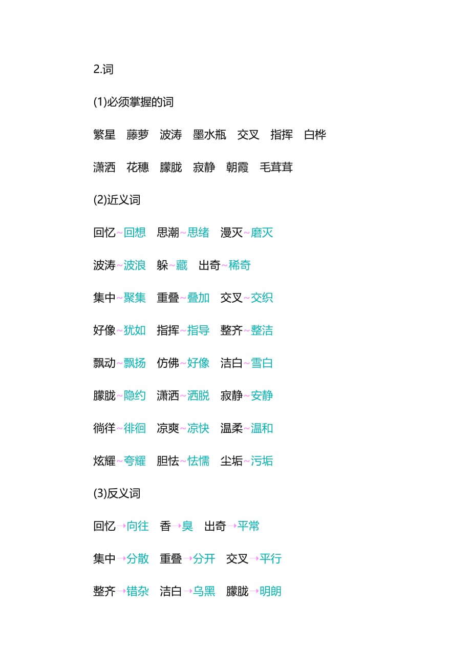 2020最新人教部编版四年级语文下册第三单元知识小结_第2页