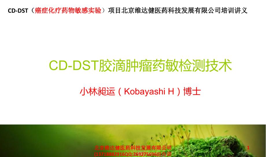 CD-DST癌症化疗药物敏感实验项目北京维达健医药科技发展有限公司培训讲义ppt课件_第1页