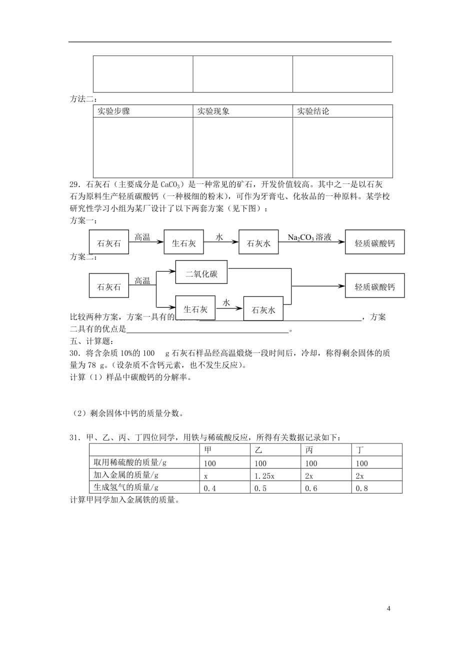 九年级化学全册 第五章 金属的冶炼与利用《金属与矿物》拓展提高 沪教版.doc_第4页