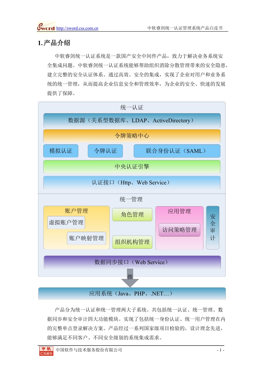 2020年(产品管理）中软睿剑统一认证管理系统-产品白皮书__第3页