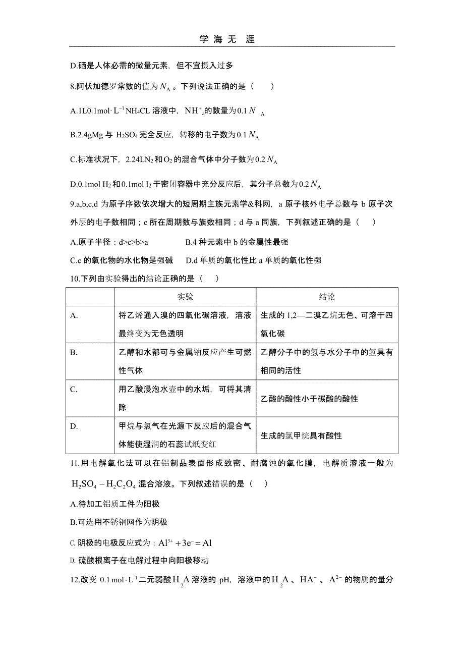 全国高考二卷理综卷（2020年整理）.pptx_第3页