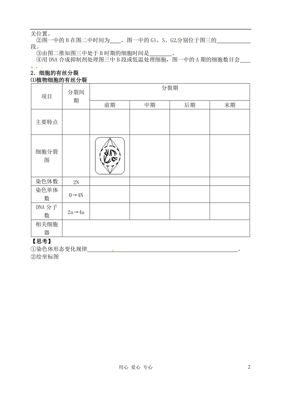 江苏省高三生物总复习 4-1有丝分裂学案.doc_第2页