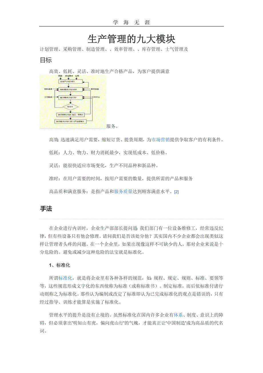 （2020年整理）生产管理的九大模块.doc_第1页