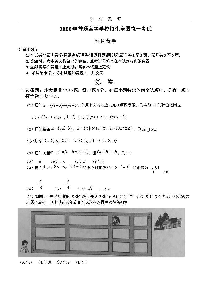 全国高考理科数学试题全国卷2（2020年整理）.pptx_第1页