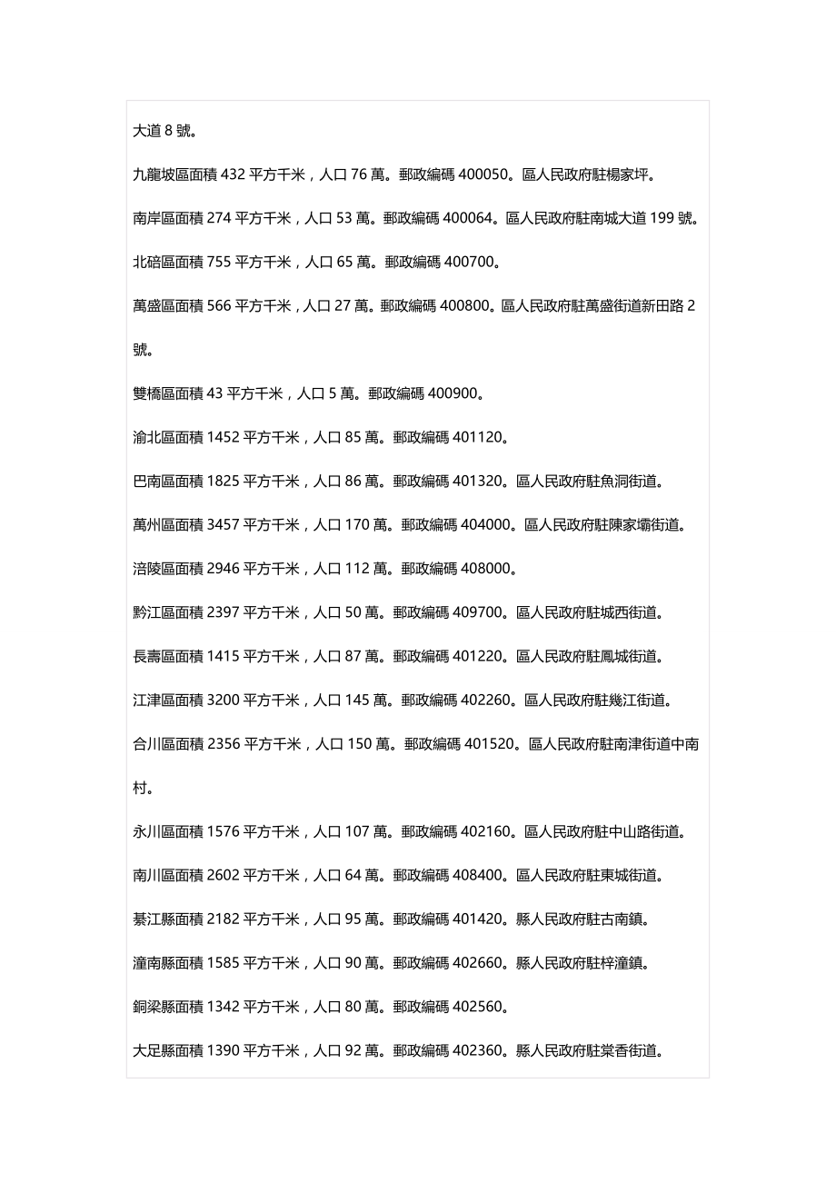 （行政管理）重庆市行政区划一览._第3页