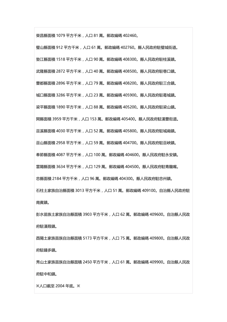 （行政管理）重庆市行政区划一览._第4页