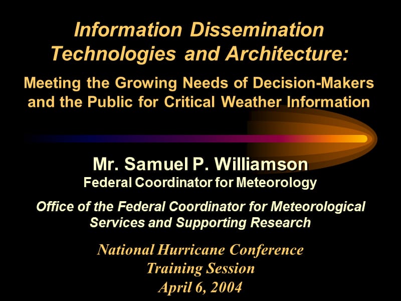 Office of the Federal Coordinator for Meteorology Activities气象活动的联邦协调员办公室_第1页