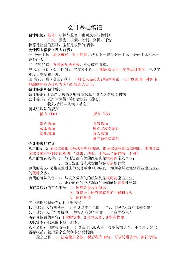 财务会计基础笔记doc20页优质版.doc