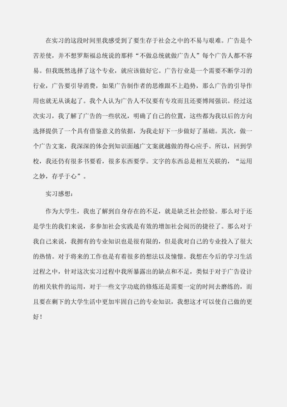 实习报告：大学生广告专业实习报告_第3页