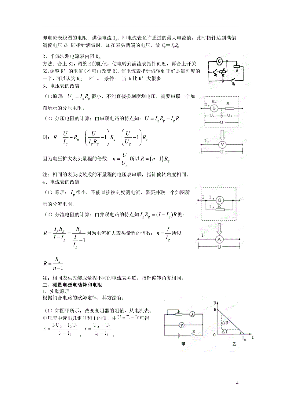 2012高考物理 考前冲刺Ⅰ专题10 高中物理电学实验解题方法和技巧.doc_第4页