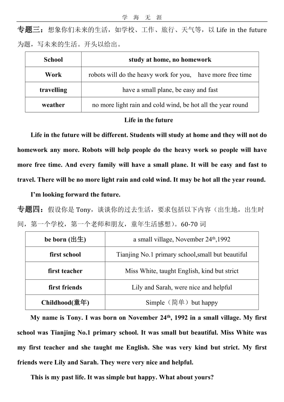 （2020年整理）新外研版七年级《英语》下册作文范文.07.doc_第2页