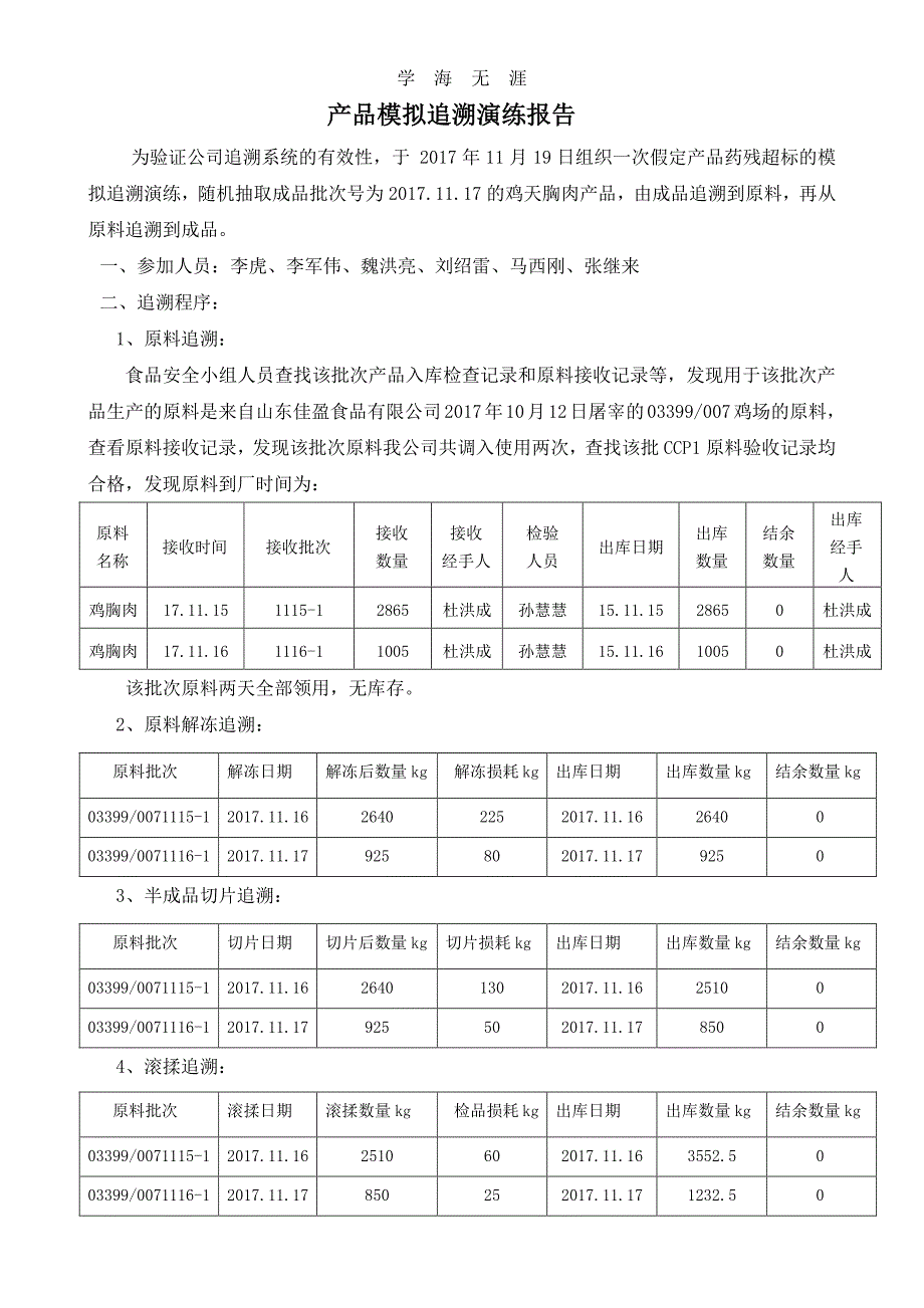 最新产品模拟追溯演练报告171120.pdf_第1页