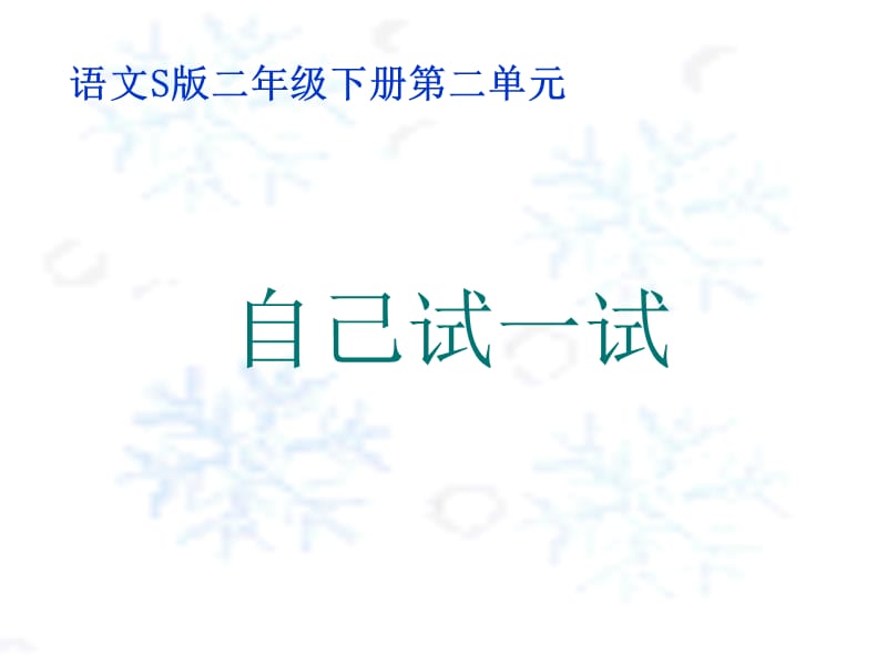 最新课件《自己试一试》课件（语文S版二年级下册课件）_第1页