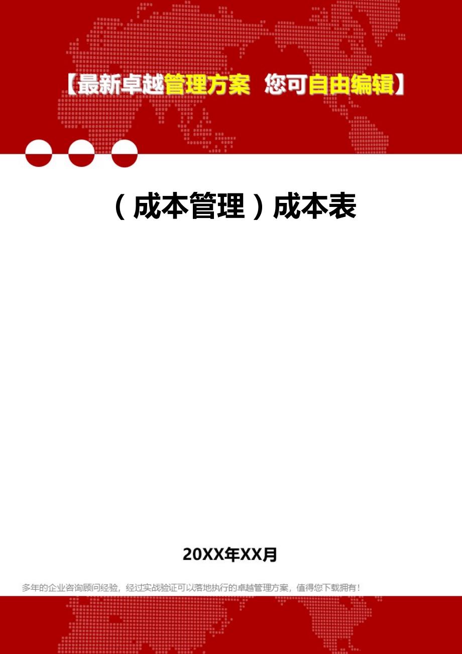 2020年（成本管理）成本表_第1页