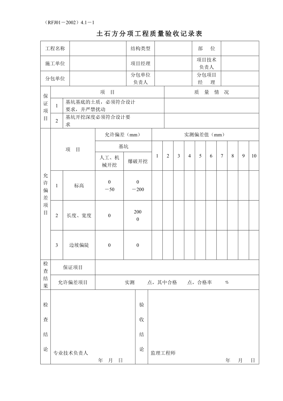 （工程建筑套表）分项工程验收表总模版._第2页