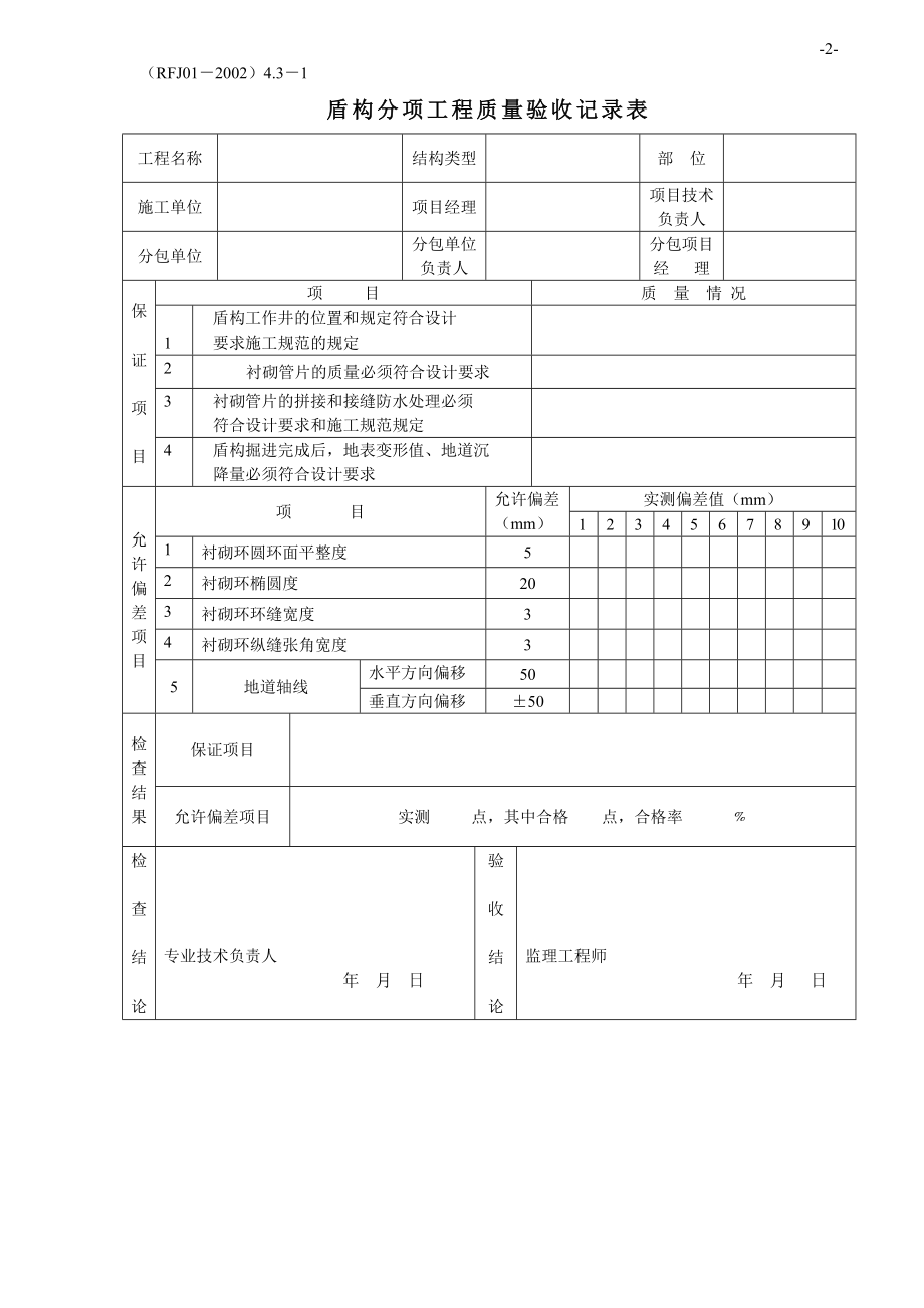 （工程建筑套表）分项工程验收表总模版._第4页