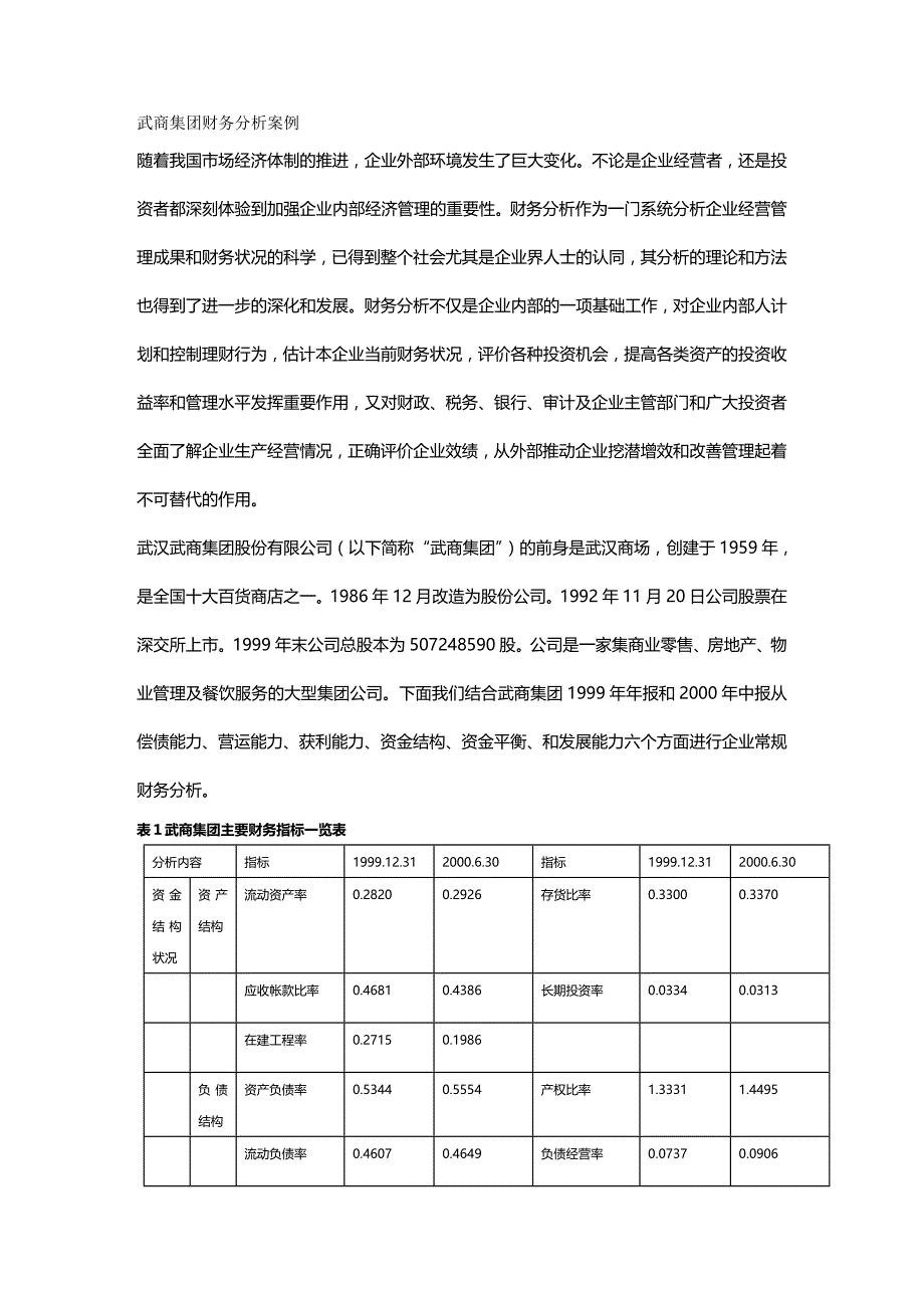 2020年（财务分析）武商集团财务分析案例武商集团财务分析案例_第2页