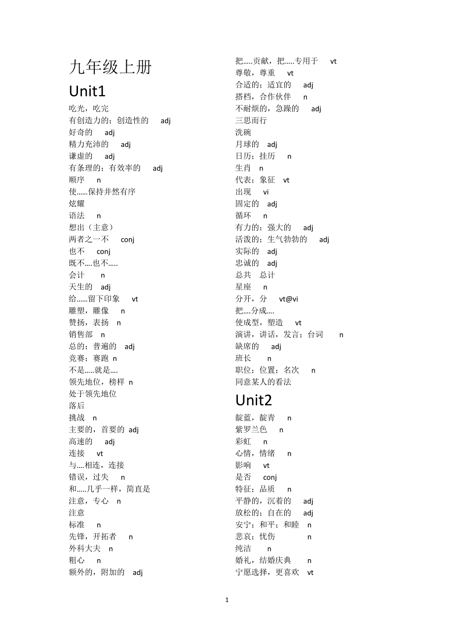 九年级上册英语单词译林版（6.29）.pdf_第1页