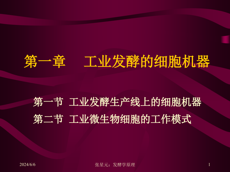 第一章工业发酵的细胞机器讲义教材_第1页