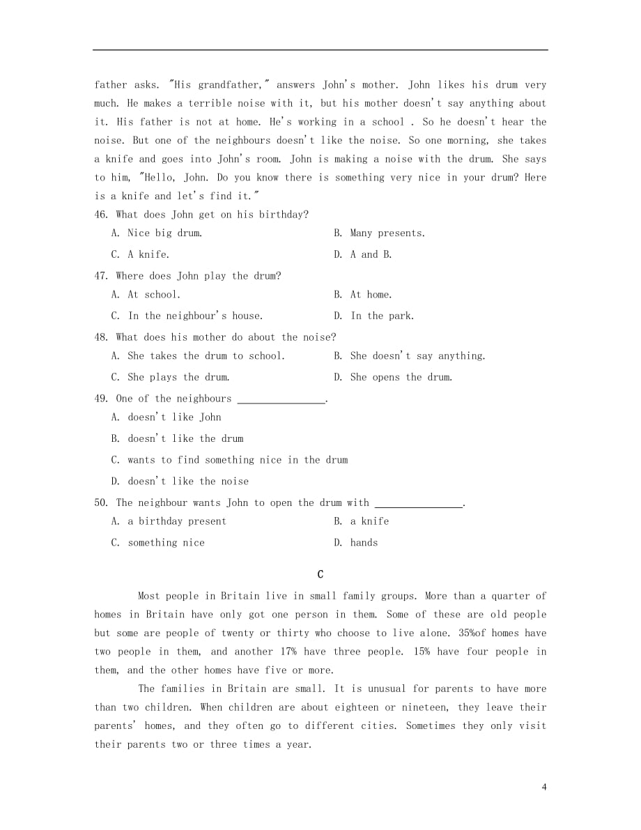 七级英语上册《Module8Choosingpresents》单元练习（新版）外研版_第4页