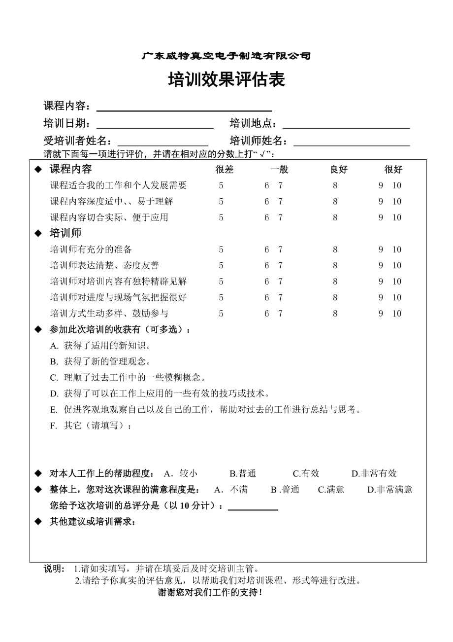 《精编》培训表大全166_第1页