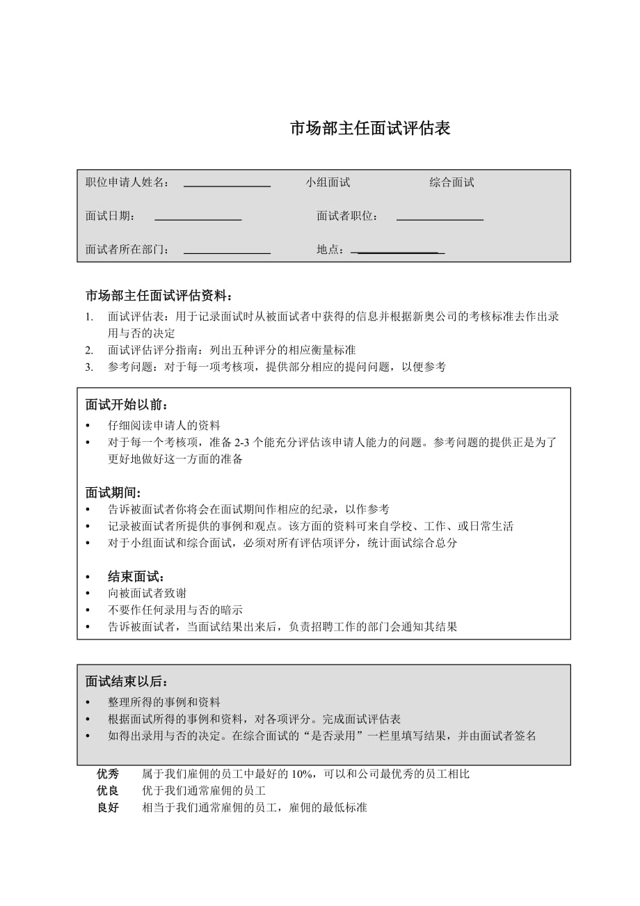 《精编》招聘表格大全24_第1页