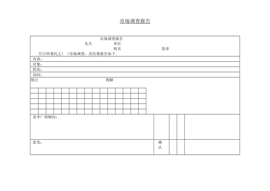 《精编》市场调查报告表及策划说明书知识大全23_第1页