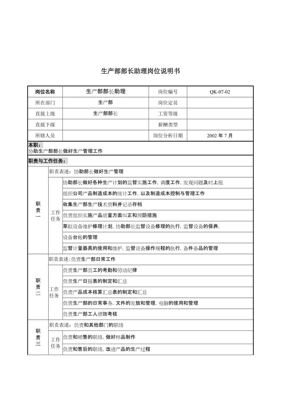 《精编》建材行业岗位说明书大全27_第1页