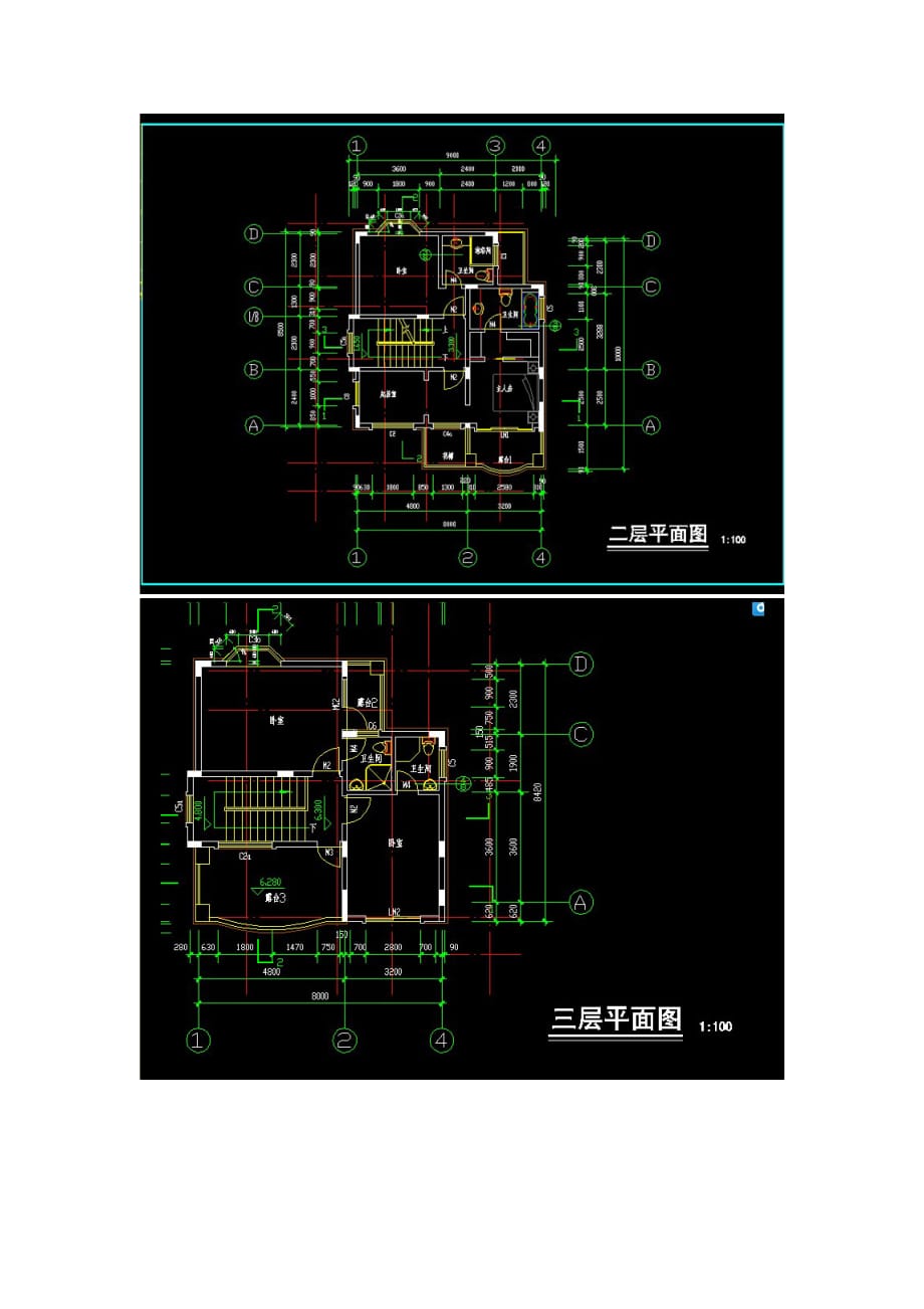 90平方米三层别墅设计图.doc_第3页