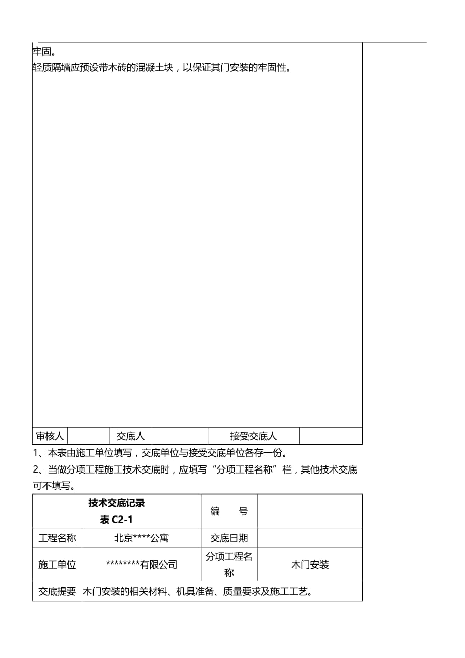 2020家装行业家装公司木门安装施工技术交底_第3页