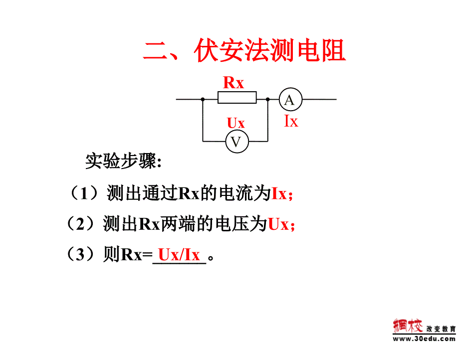 八年级物理下册 测电阻方法典型例题课件_第3页