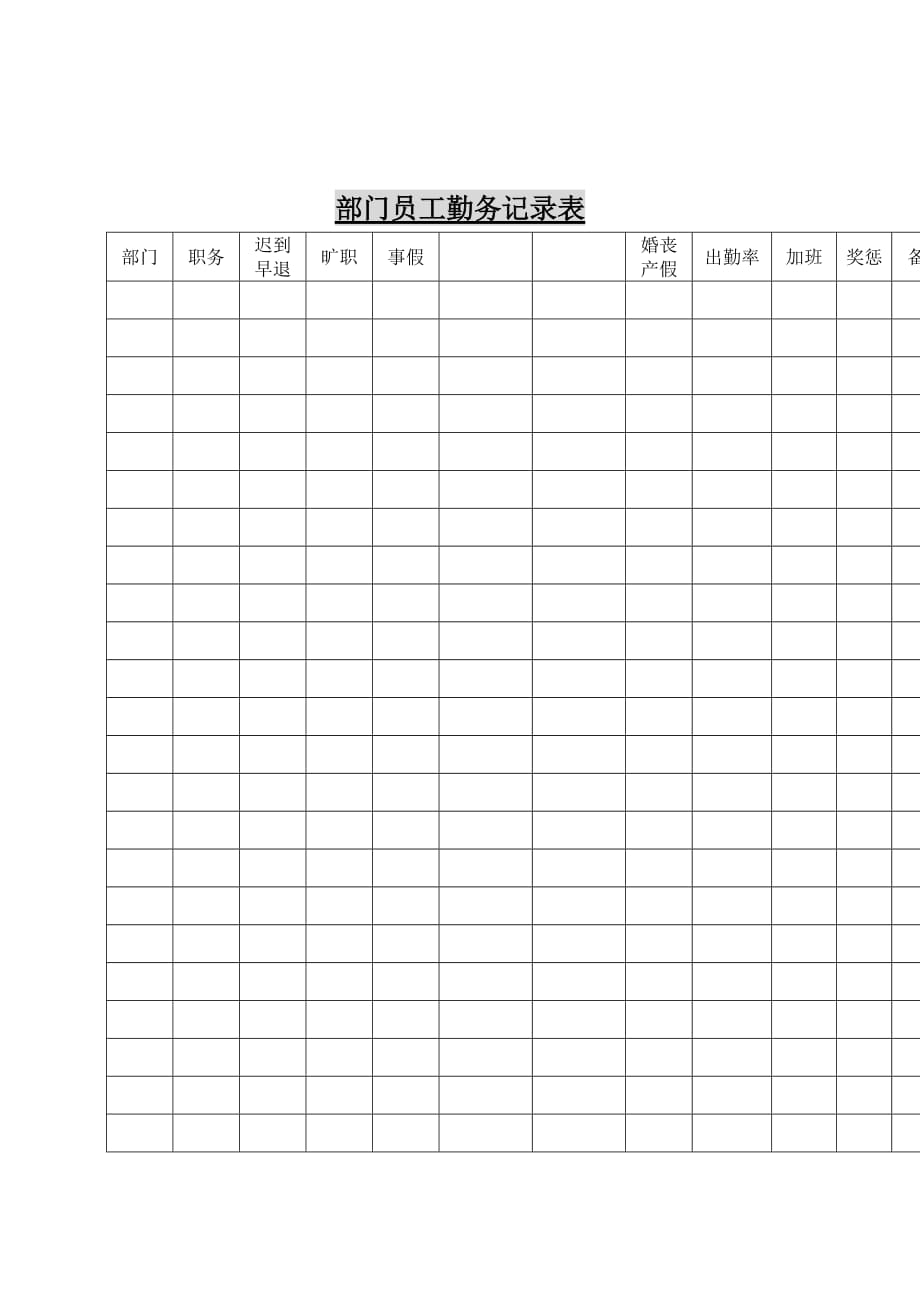 《精编》员工管理能用项目考核表及统计表汇总2_第1页