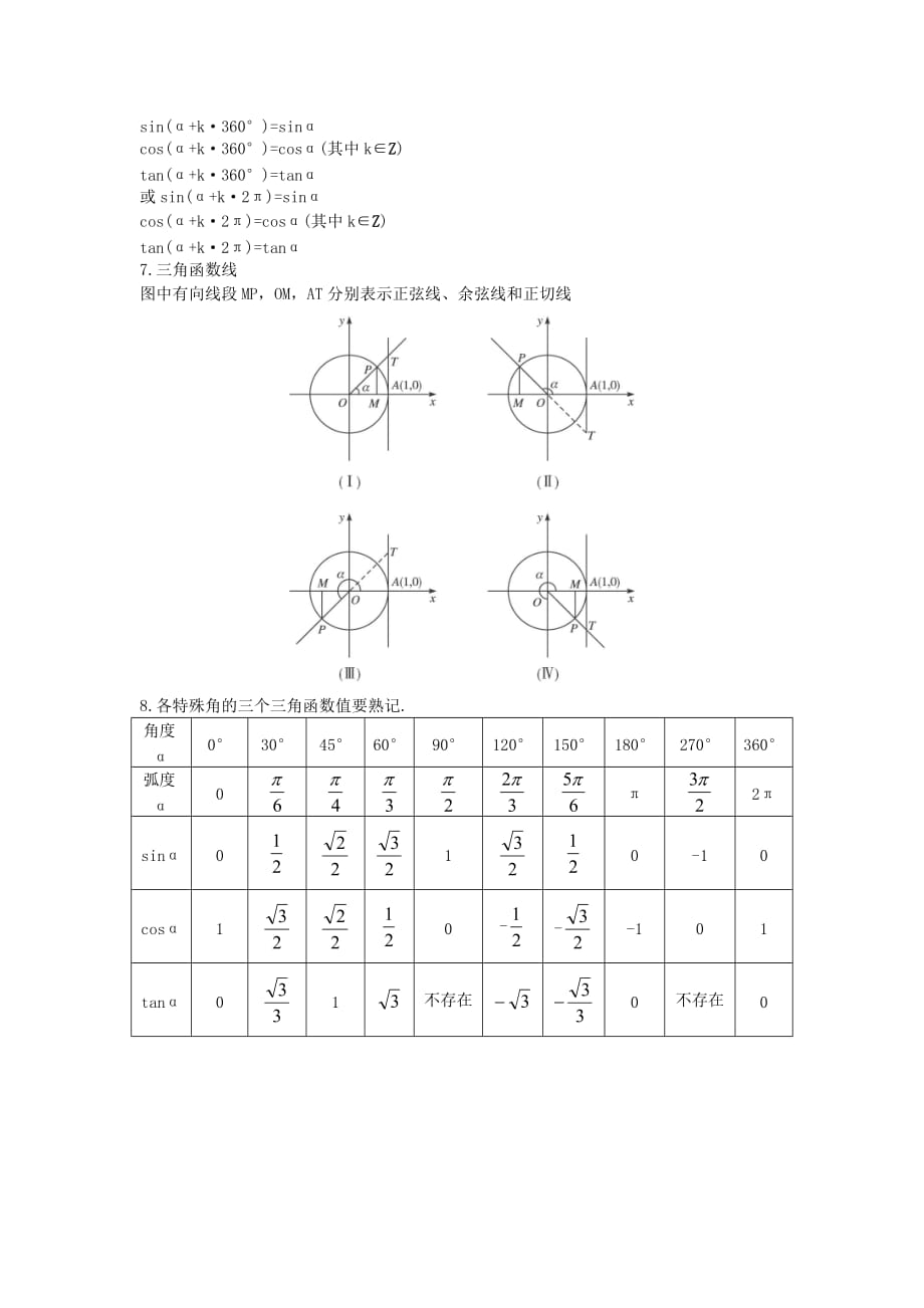 高中数学 第一章 三角函数 1.2 任意角的三角函数 1.2.1 任意角的三角函数课前引导素材 新人教A版必修4（通用）_第2页