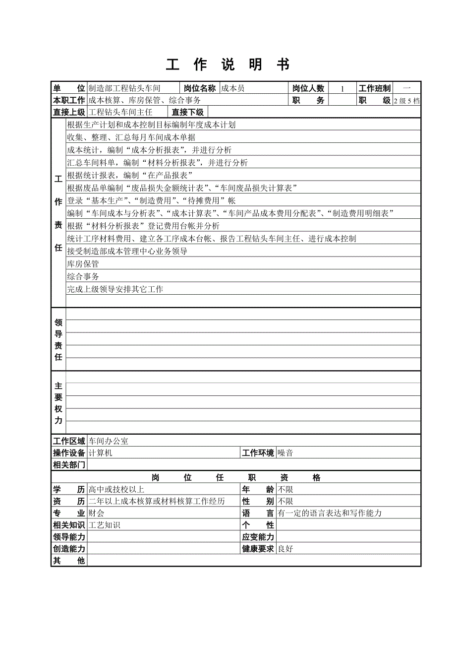 《精编》工程钻头车间工作说明书_第3页