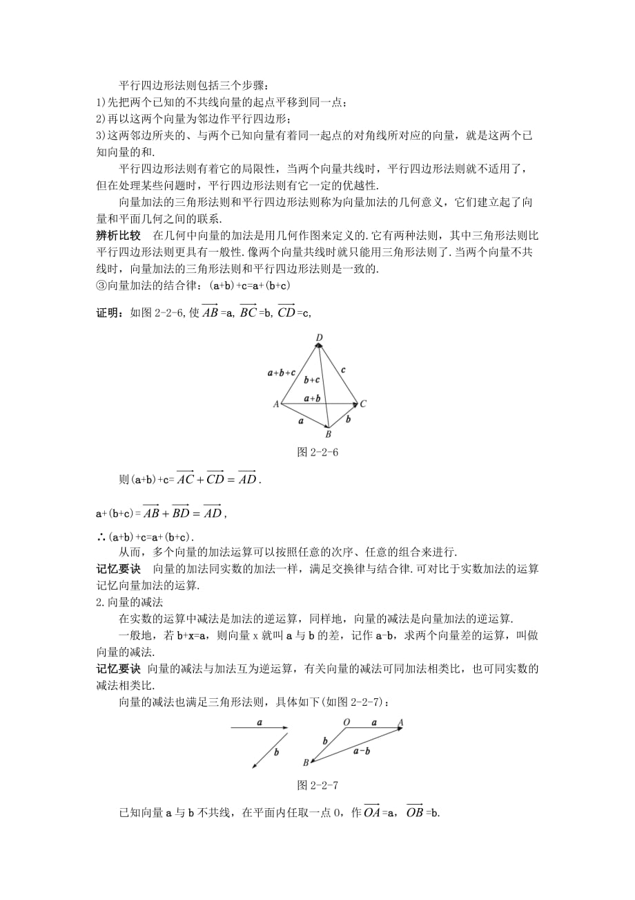 高中数学 2.2 向量的线性运算教材梳理素材 苏教版必修4（通用）_第3页