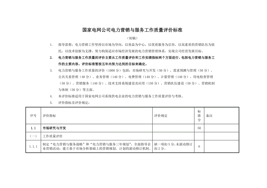 《精编》国家电网公司电力营销工作评价标准_第1页