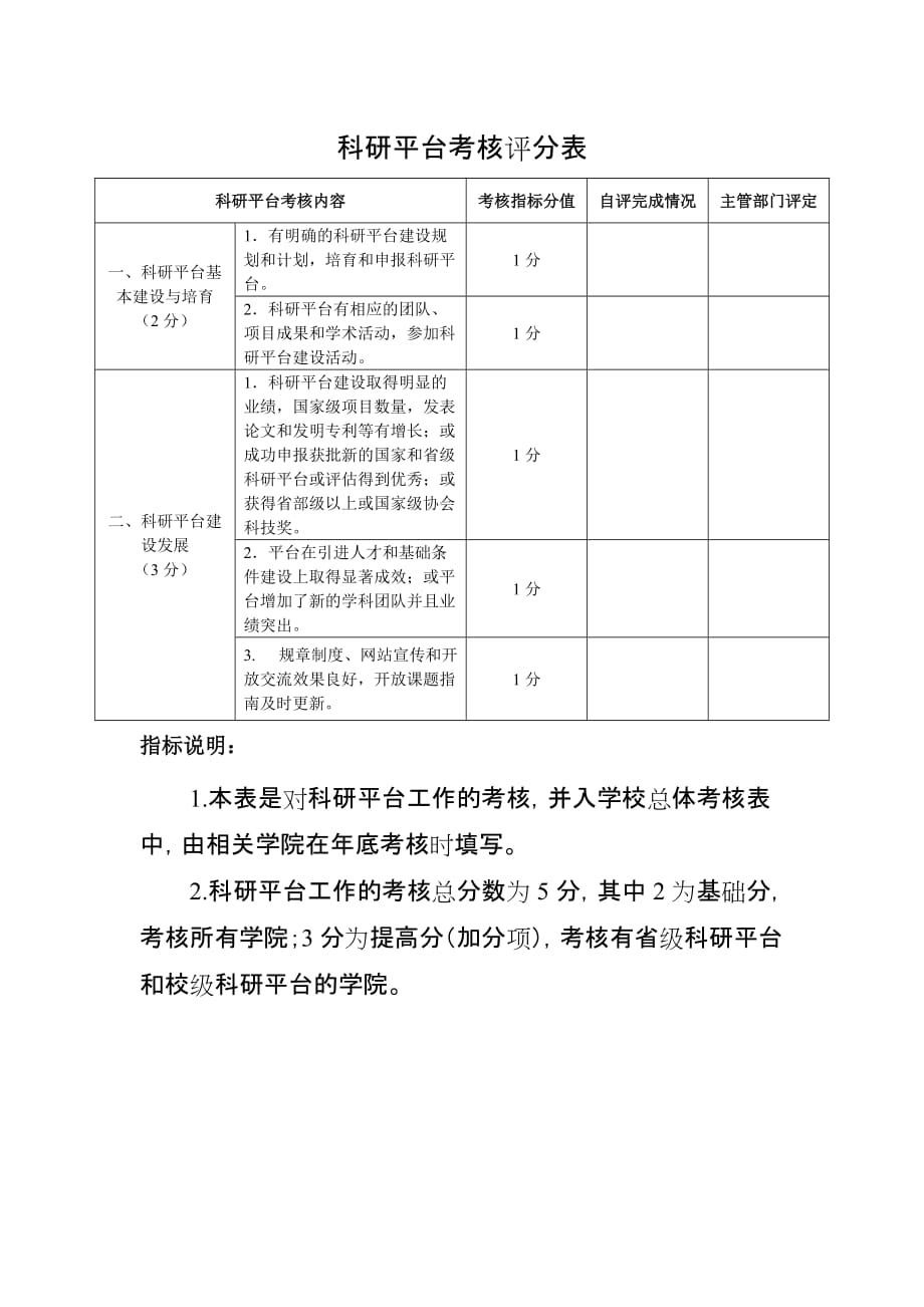 科研平台考核评分表_第1页