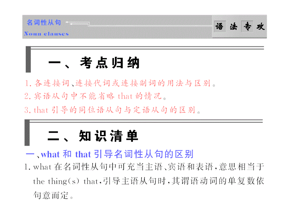 2011年高考英语一轮复习语法专攻：名词性从句_第1页