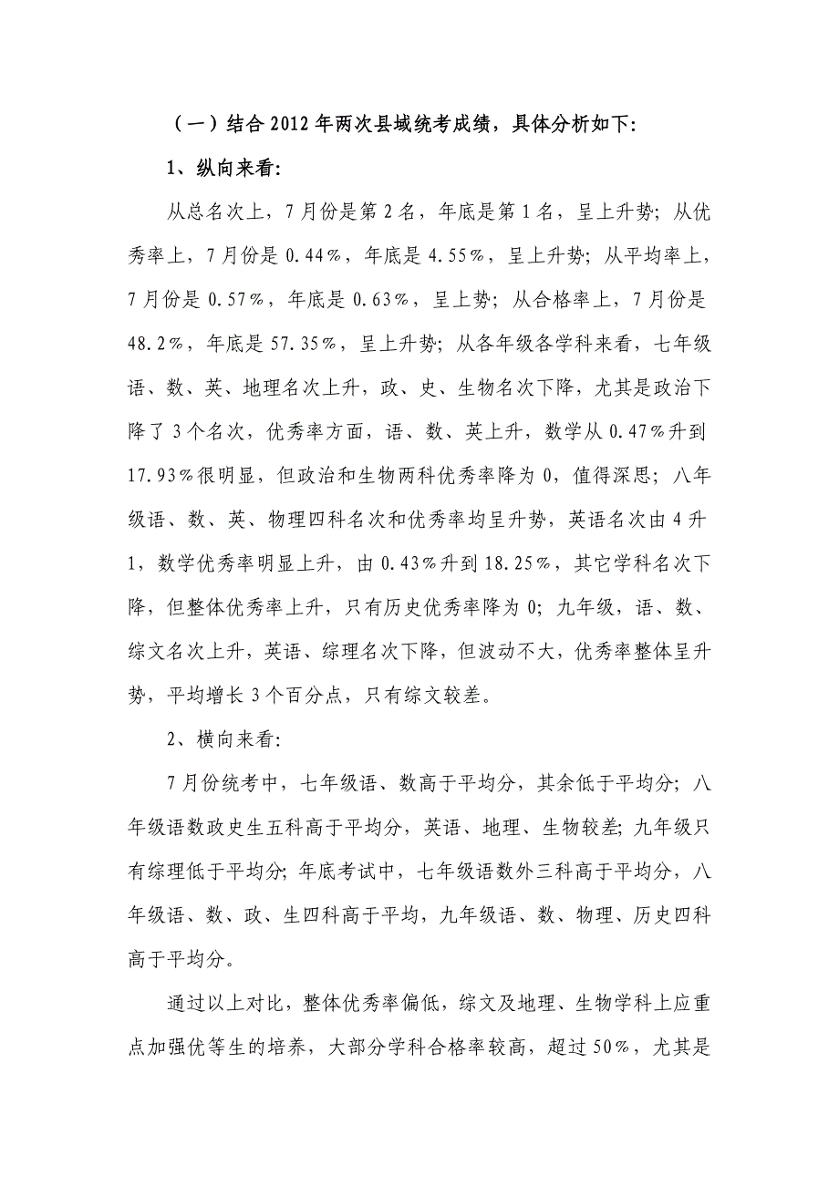 2012年学校教学质量分析报告.doc_第3页