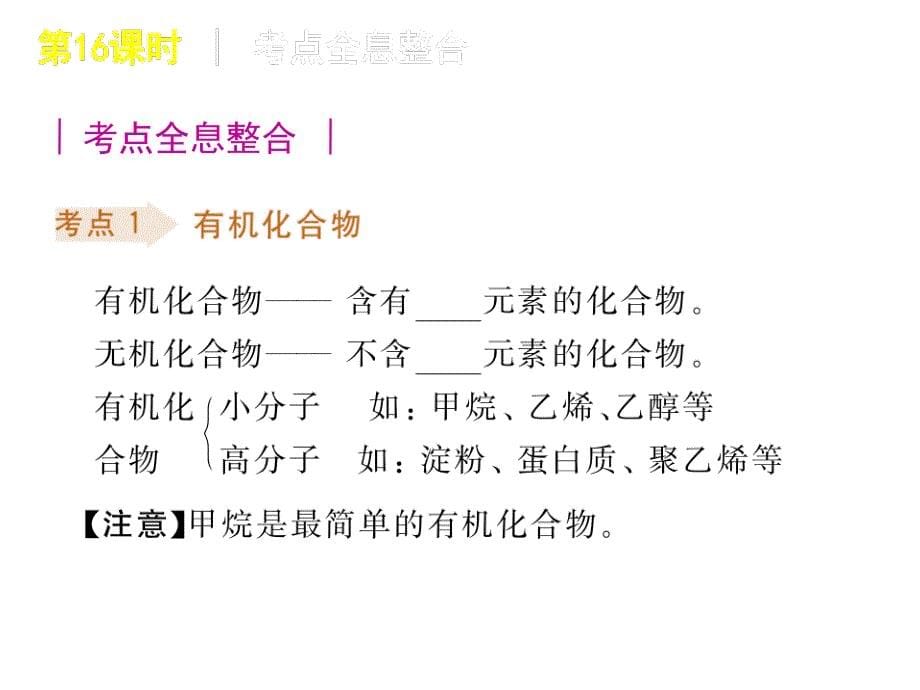 2010届九年级化学中考复习课件：第八单元 化学与健康鲁教版_第5页