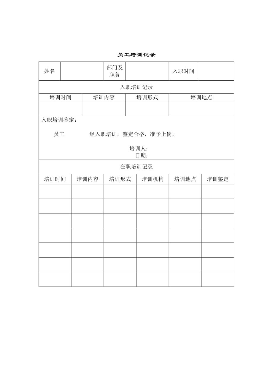 《精编》培训表大全273_第1页