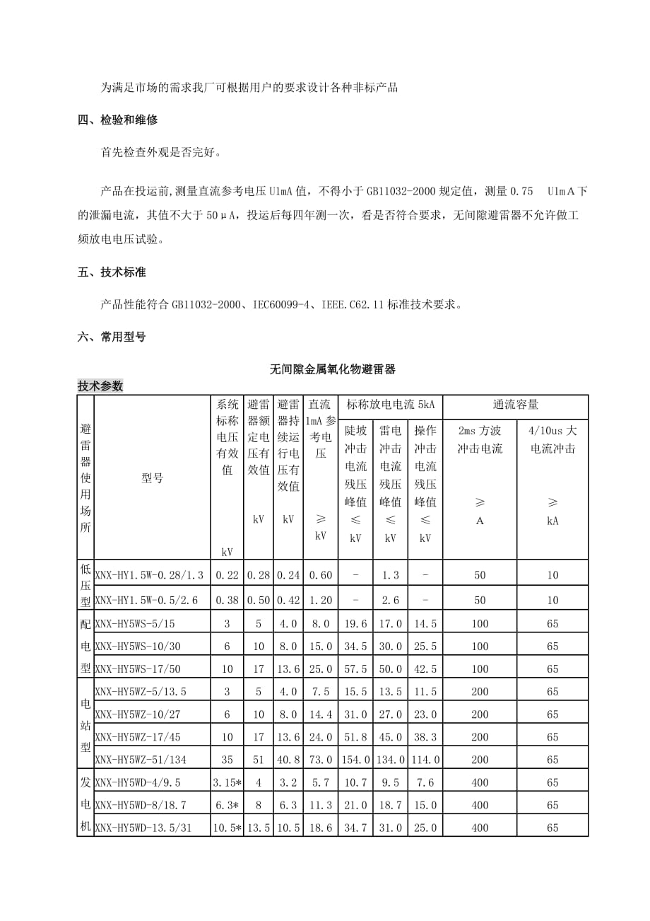 XNX-HY系列金属氧化物避雷器说明书.doc_第4页