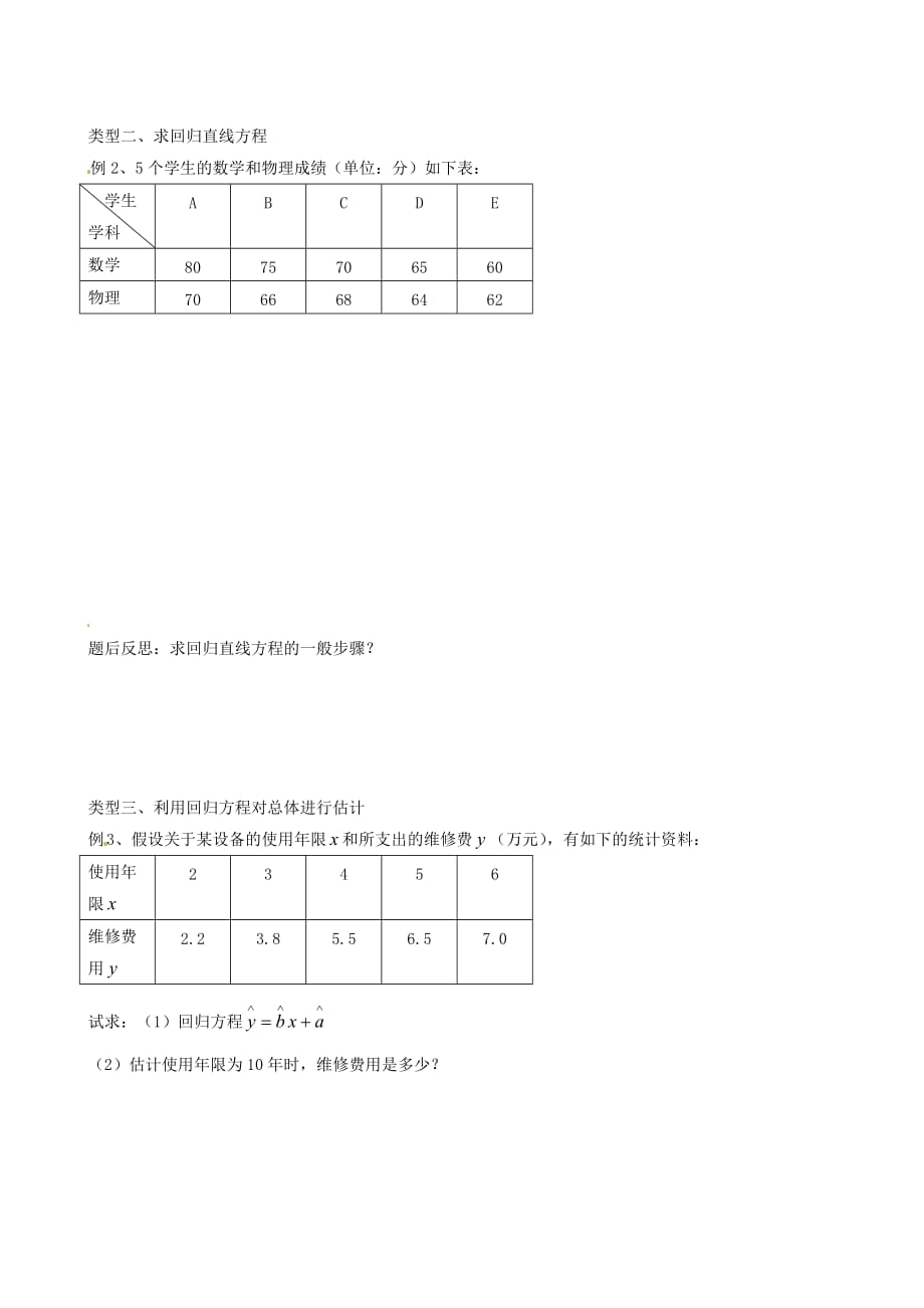 河北省邯郸市高中数学 变量间的相关关系学案 新人教A版必修3（通用）_第3页