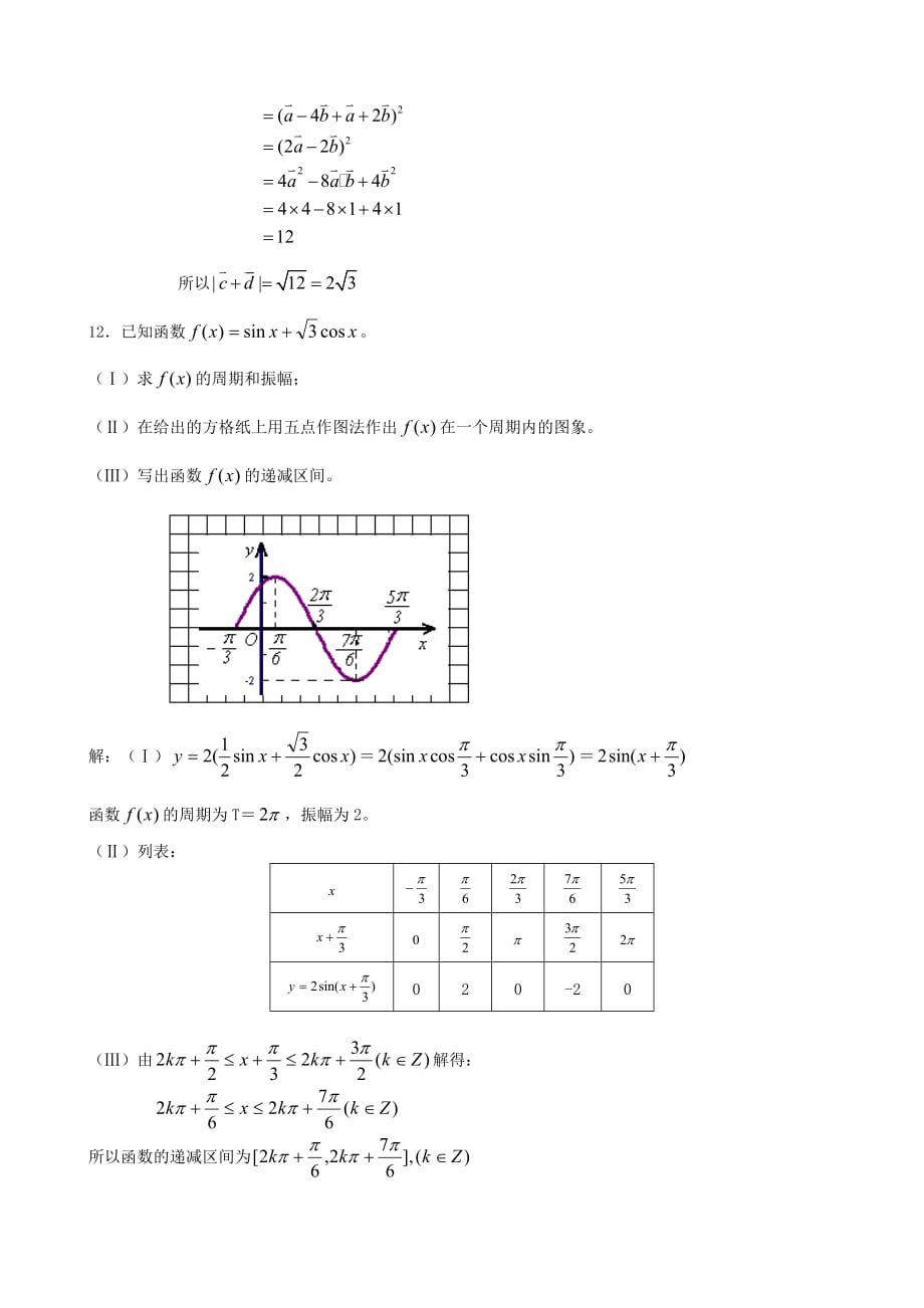 高一数学：模块训练（2） 新人教A版必修4（通用）_第2页