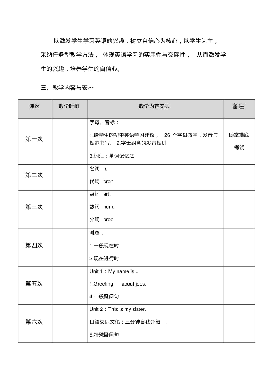 2020年小升初衔接班英语教学计划_第2页