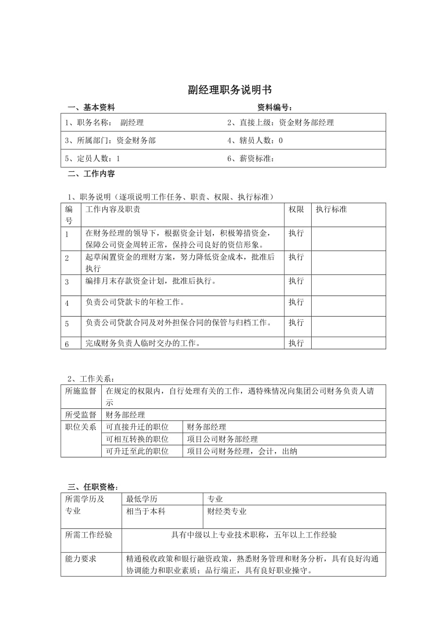 《精编》总裁经理岗位说明书大全21_第1页